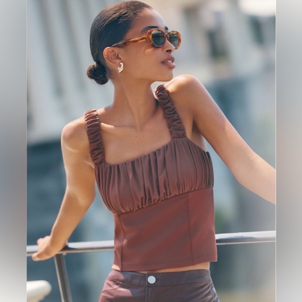 By Anthropologie Shirred Bust Tank